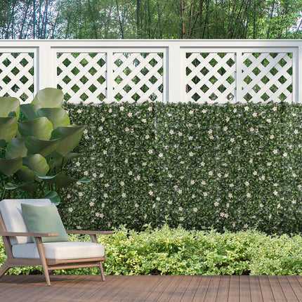 12PCS Artificial Boxwood Wall Panels 20" x 20" Rhododendron Privacy Fence Screen - Green