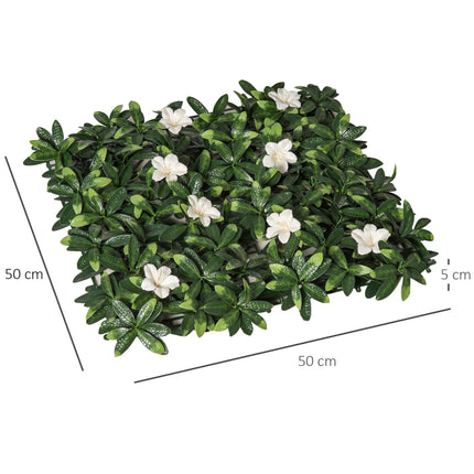 12PCS Artificial Boxwood Wall Panels 20" x 20" Rhododendron Privacy Fence Screen - Green