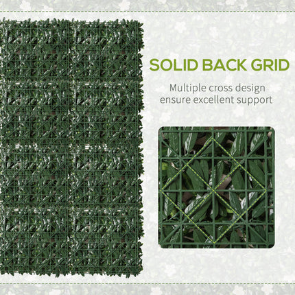 12PCS Artificial Boxwood Wall Panels 20" x 20" Rhododendron Privacy Fence Screen - Green