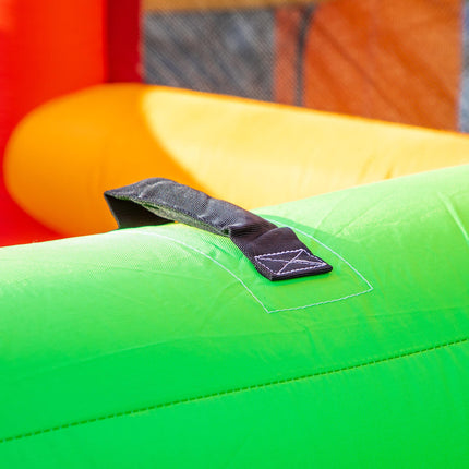 4 in 1 Kids Bounce Castle with Double Slides, Trampoline, Pool & Climbing Wall 3.8x3.7x2.3m - Multi-coloured