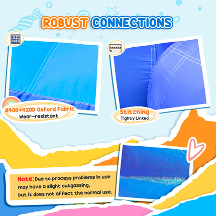 4 in 1 Kids Bounce Castle Inflatable House with Trampoline, Slide, Pool & Climbing Wall 2.9x2.7x2.3m - Red/Orange/Yellow/Blue