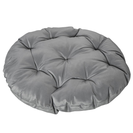 360° Swivel Oversized Rattan Papasan Moon Bowl Lounge Chair with Padded Cushion - Grey