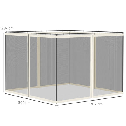 Universal Replacement Mesh Sidewall for 10x10 Gazebo Canopy - White