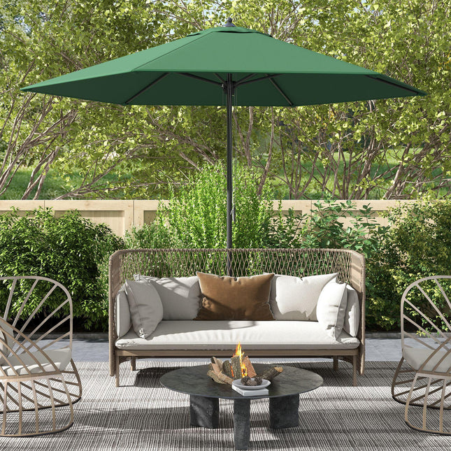 2.8m Patio Parasol with UV Resistant Canopy - Green