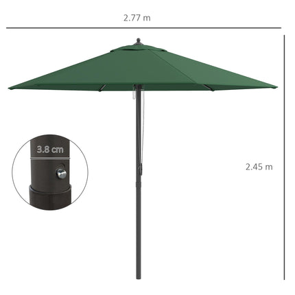 2.8m Patio Parasol with UV Resistant Canopy - Green