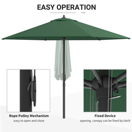 2.8m Patio Parasol with UV Resistant Canopy - Green