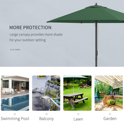 2.8m Patio Parasol with UV Resistant Canopy - Green