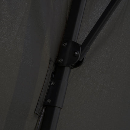 3 x 3m Garden Cantilever Roma Parasol with Crank, Tilt & 360° Rotation - Dark Grey