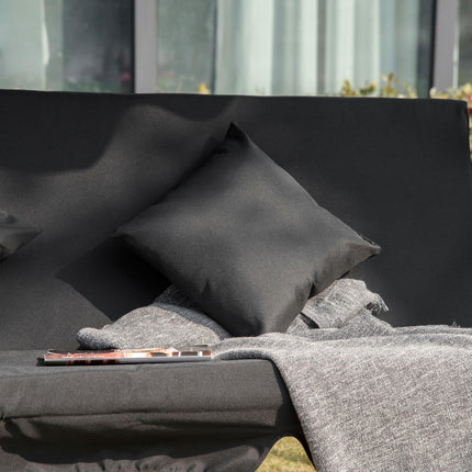 Three-Seater Garden Swing Bed - Black