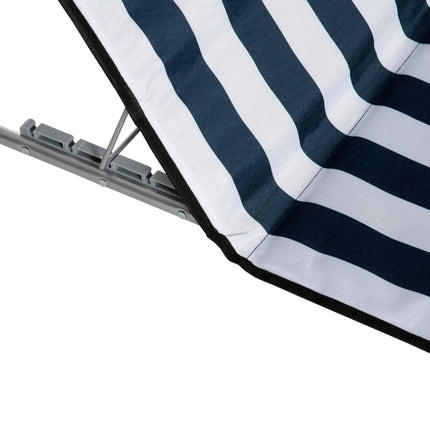 Set of 2 Foldable Garden Beach Chair Mats with Adjustable Back, Metal Frame & Head Pillow - Blue