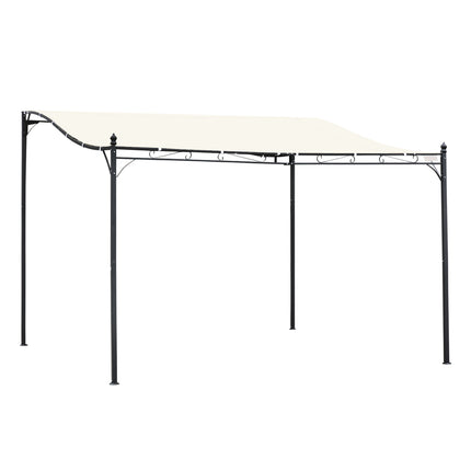 4 x 3 Meters Canopy Metal Wall Gazebo Awning Garden Marquee Shelter Door Porch -