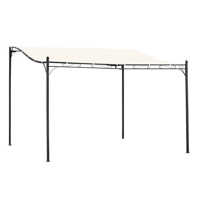 4 x 3 Meters Canopy Metal Wall Gazebo Awning Garden Marquee Shelter Door Porch -
