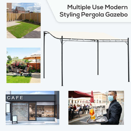 4 x 3 Meters Canopy Metal Wall Gazebo Awning Garden Marquee Shelter Door Porch -