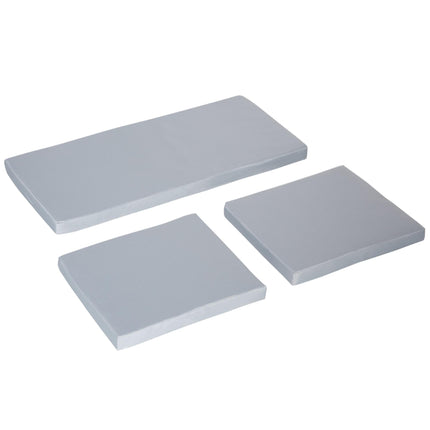 3 Piece Outdoor Rattan Seat Cushion Set - Grey