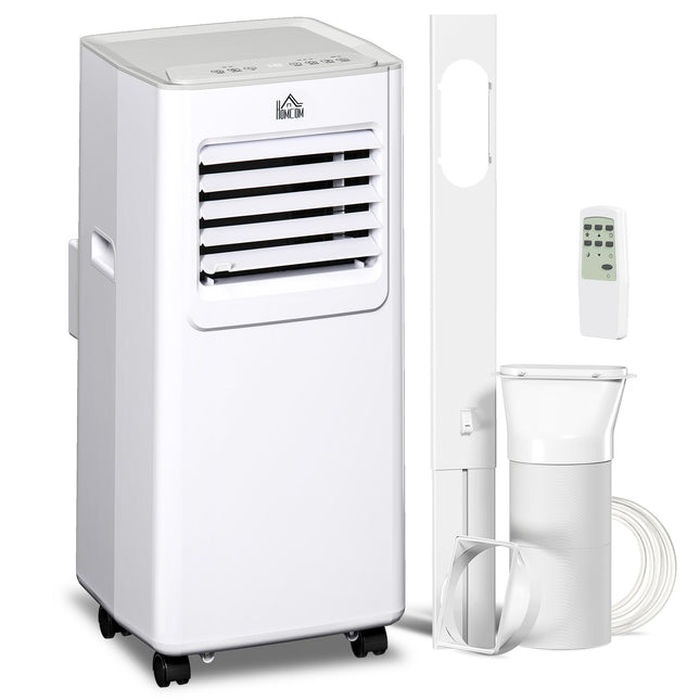 7000 BTU Portable Mobile Air Conditioner with Remote, LED Display, Cooling, Dehumidifying & Ventilating - White