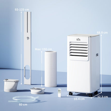 7000 BTU Portable Mobile Air Conditioner with Remote, LED Display, Cooling, Dehumidifying & Ventilating - White