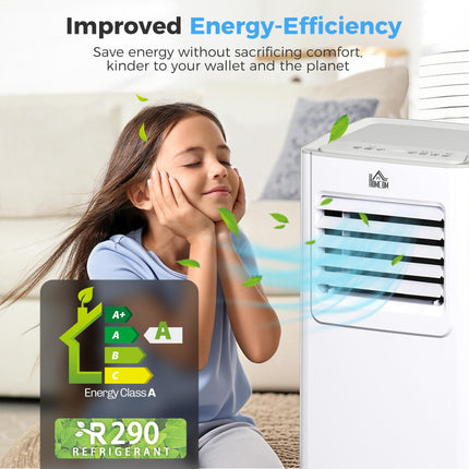 7000 BTU Portable Mobile Air Conditioner with Remote, LED Display, Cooling, Dehumidifying & Ventilating - White