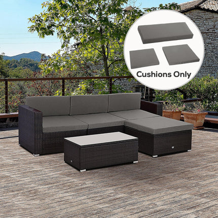 Outdoor Cushion Pad Set for Rattan Furniture, 7 Piece Garden Furniture Cushions