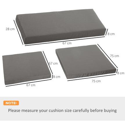 Outdoor Cushion Pad Set for Rattan Furniture, 7 Piece Garden Furniture Cushions