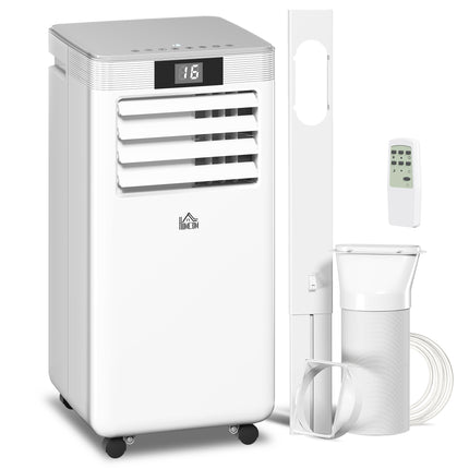 7000 BTU Portable Mobile Air Conditioner with Remote, LED Display, Timer - White