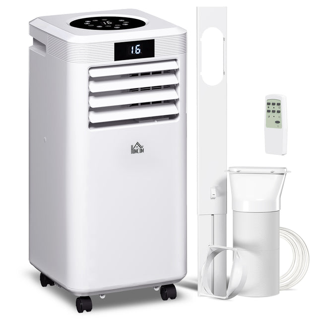 10000 BTU Portable Air Conditioner with Remote, LED Display, Timer – White