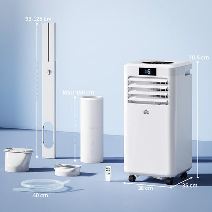 10000 BTU Portable Air Conditioner with Remote, LED Display, Timer – White