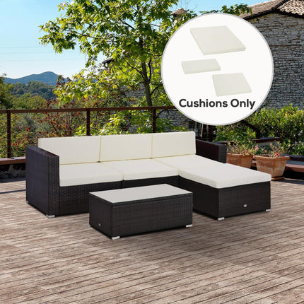 Outdoor Cushion Pad Set for Rattan Furniture, 7 Piece Garden Furniture Cushions