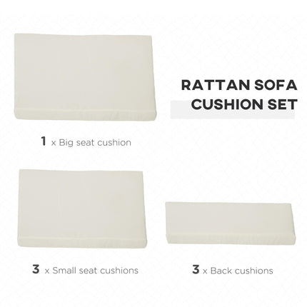 Outdoor Cushion Pad Set for Rattan Furniture, 7 Piece Garden Furniture Cushions