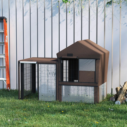 Water-Resistant Rabbit Hutch and Guinea Pig Cage Cover with Breathable Ventilation - Brown