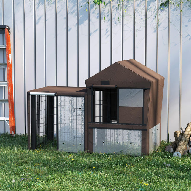 Water-Resistant Rabbit Hutch and Guinea Pig Cage Cover with Breathable Ventilation - Brown