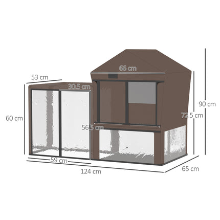 Water-Resistant Rabbit Hutch and Guinea Pig Cage Cover with Breathable Ventilation - Brown