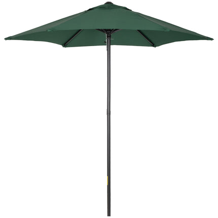 2m Patio Parasol Umbrella with 6 Ribs for Garden, Balcony, Bench - Green