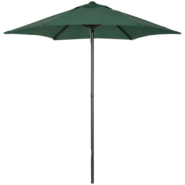 2m Patio Parasol Umbrella with 6 Ribs for Garden, Balcony, Bench - Green