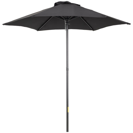 2m Garden Parasol Umbrella, Outdoor Sun Shade with 6 Sturdy Ribs for Balcony, Be