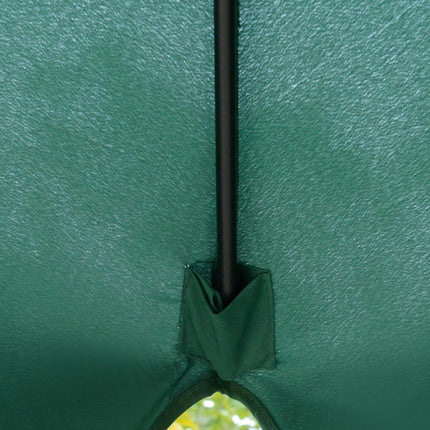 2.66m Garden Parasol with Ruffles and Aluminium Pole - Green