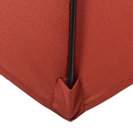 2m Patio Parasol Umbrella with 6 Sturdy Ribs for Balcony, Garden, Bench - Wine Red