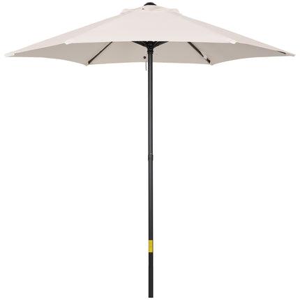 2m Garden Parasol Umbrella, Outdoor Sun Shade with 6 Sturdy Ribs for Balcony, Be 2