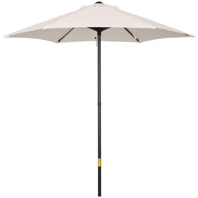 2m Garden Parasol Umbrella, Outdoor Sun Shade with 6 Sturdy Ribs for Balcony, Be 2