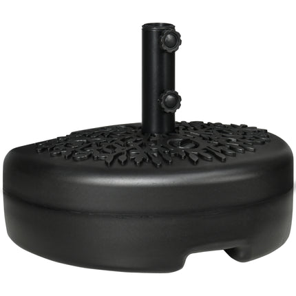 Fillable Half Parasol Umbrella Base with Metal Pole for 3.8-4.8 cm Poles - Black