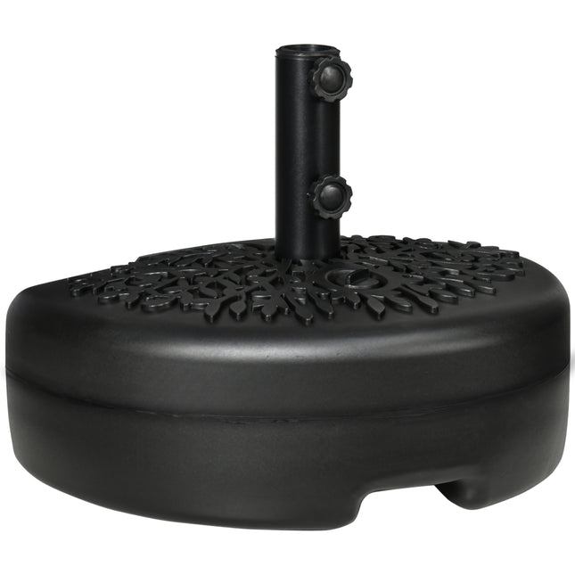 Fillable Half Parasol Umbrella Base with Metal Pole for 3.8-4.8 cm Poles - Black