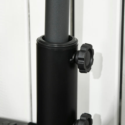Fillable Half Parasol Umbrella Base with Metal Pole for 3.8-4.8 cm Poles - Black