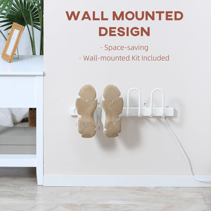 2 Pairs Wall Mounted Electric Shoe Dryer with Constant Temperature for Boots, Leather Shoes, Socks - White