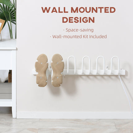3 Pairs Wall Mounted Electric Shoe Dryer with Constant Temperature for Boots, Leather Shoes, Socks - White