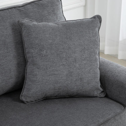 2 Seater Fabric Sofa with Nailhead Trim and Cushions Loveseat - Grey