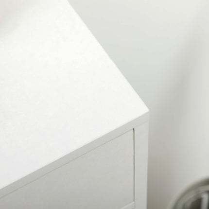 Modern Shoe Cabinet with 2 Flip Doors, Drawer & Adjustable Shelf for 12 Pairs of Shoes - White
