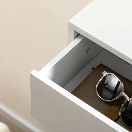 Modern Shoe Cabinet with 2 Flip Doors, Drawer & Adjustable Shelf for 12 Pairs of Shoes - White