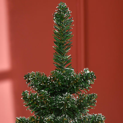 5.5FT Artificial Snow-Dipped Pencil Christmas Tree with Foldable Stand - Green