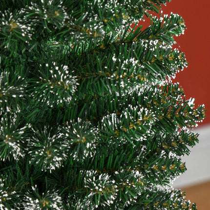 5.5FT Artificial Snow-Dipped Pencil Christmas Tree with Foldable Stand - Green