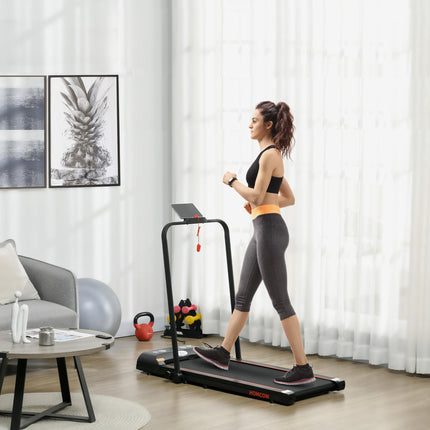Compact Folding Walking Treadmill with LED Display and Bluetooth Connectivity - Black