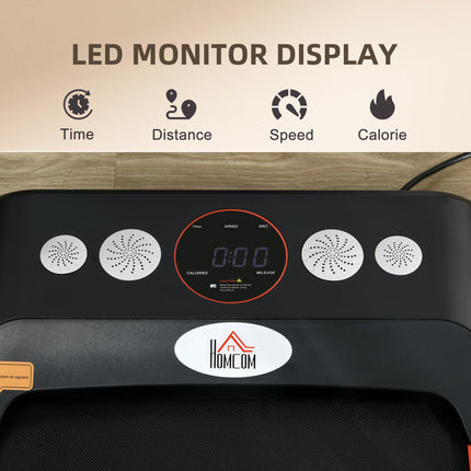 Compact Folding Walking Treadmill with LED Display and Bluetooth Connectivity - Black